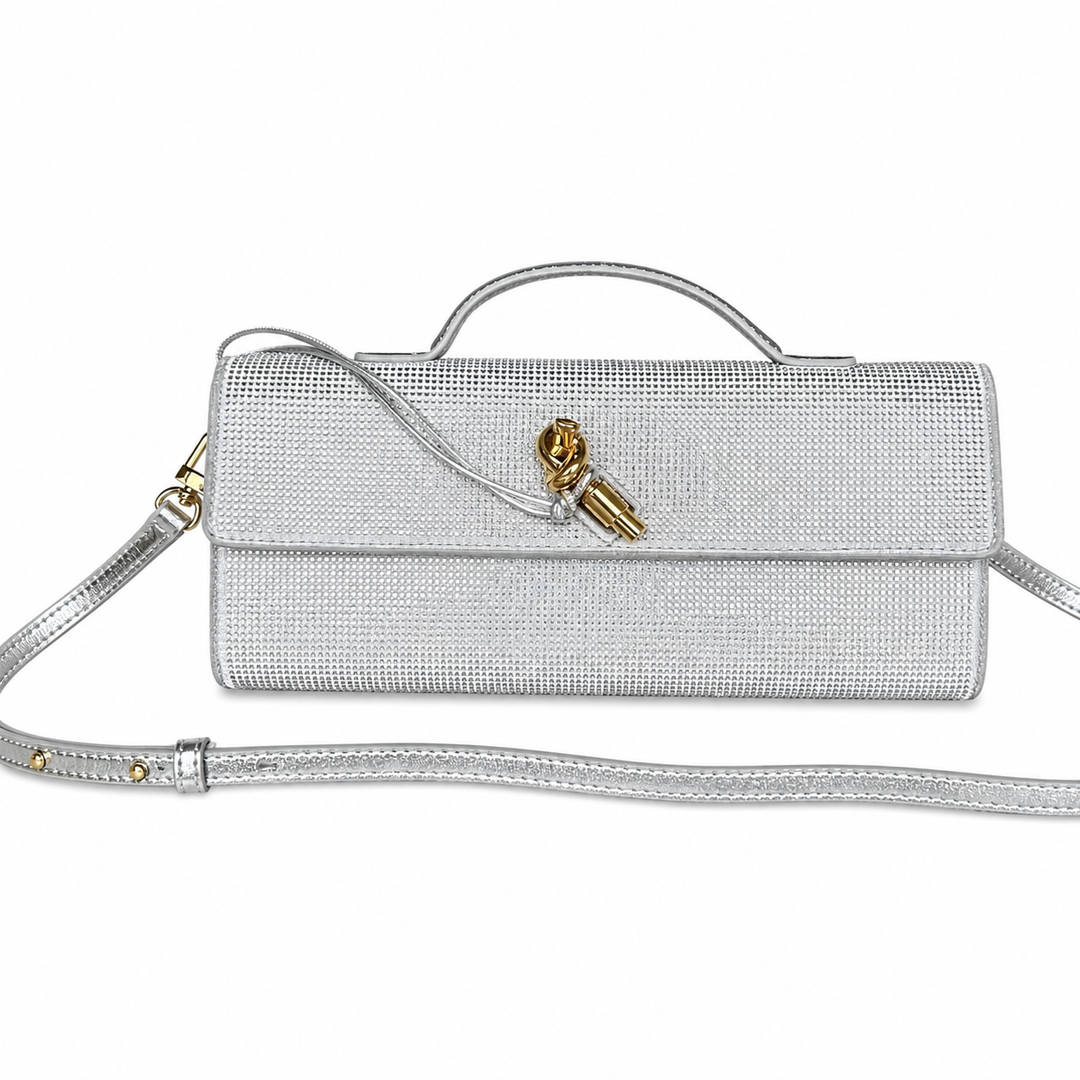 Crystal Embellished Evening Clutch Bag – MOCHA