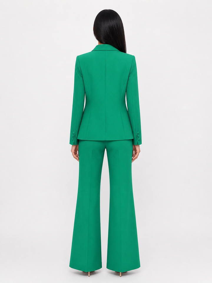 Lace-Up Detail Tailored Suit Set – EMERALD