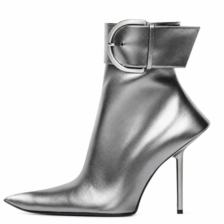 Pointed Toe Buckle Ankle Boots – SIGNATURE