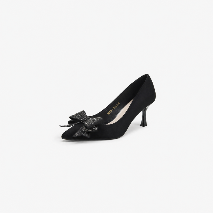 pointed toe pumps with crystal bow detail – BOW
