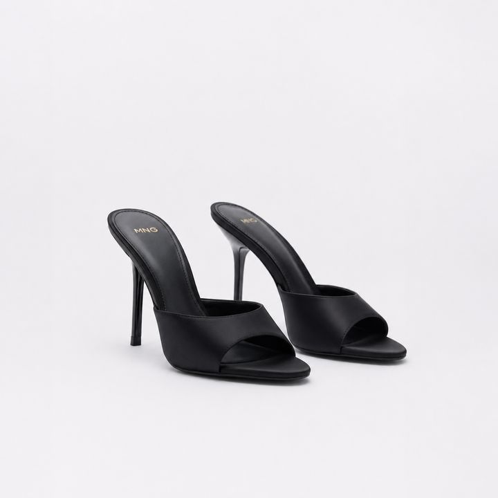 Chocolate Brown Minimalist Stiletto Mule Sandals – MNG