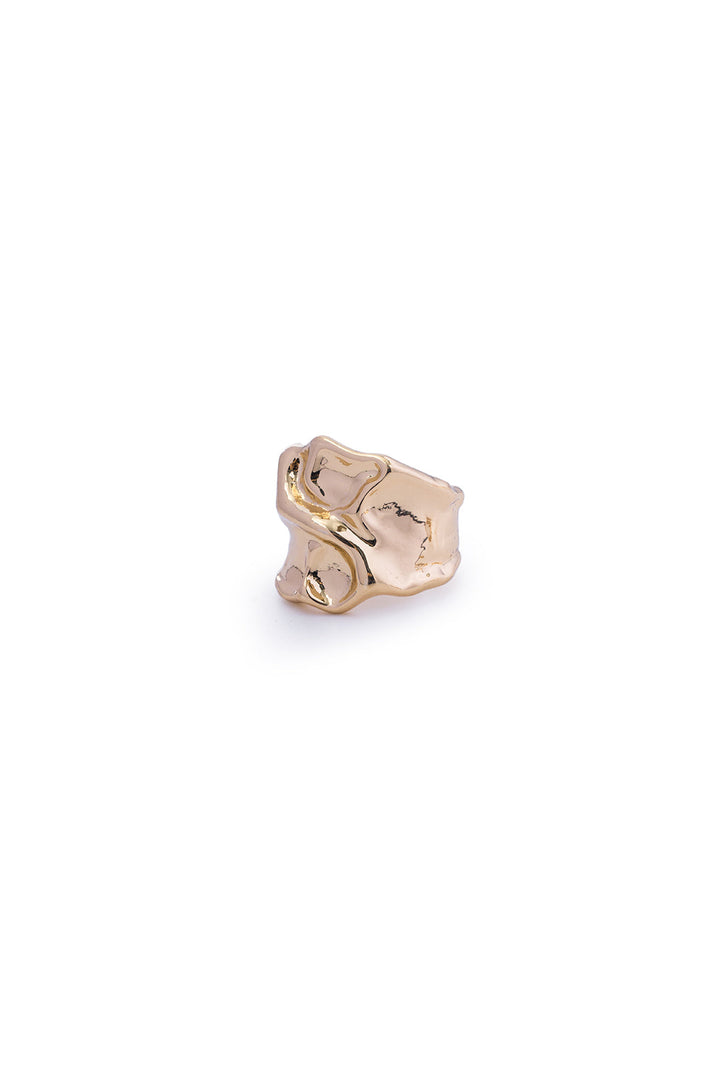 Metal Wrinkled Pearl Rings