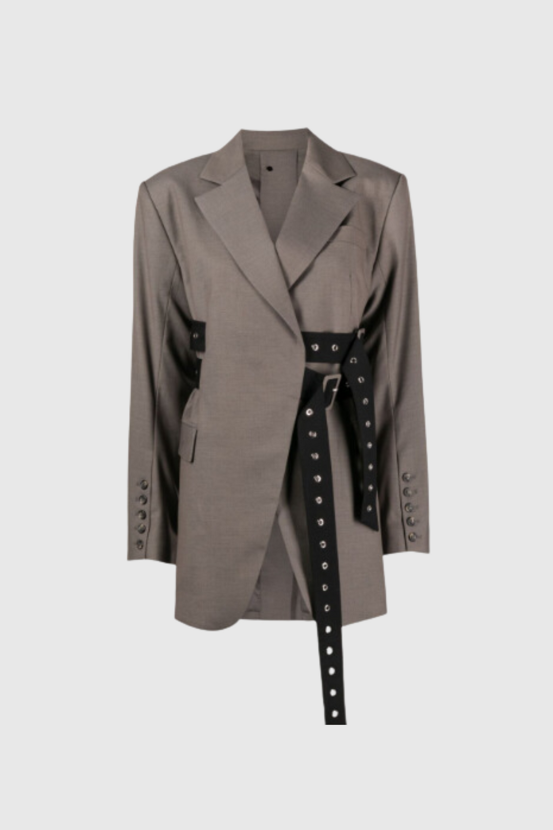 Aibhne Buckle Lapel Blazer In Khaki