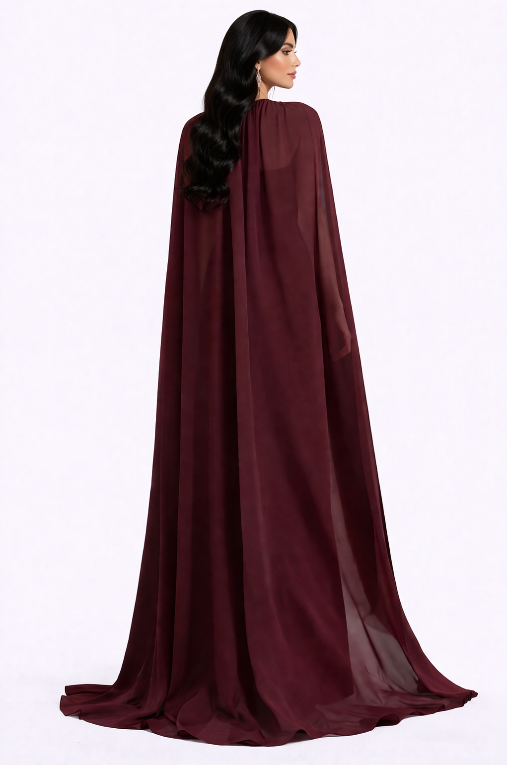 cape overlay gown with embellished bodice and sweetheart illusion – BERND