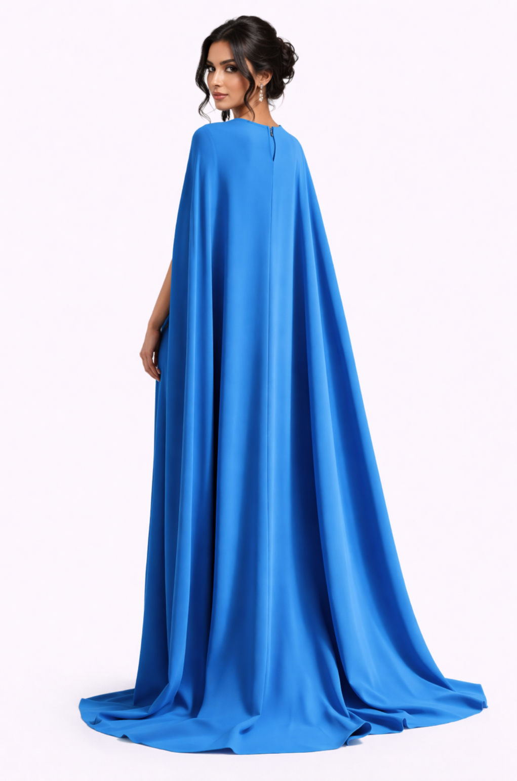 cape sleeve column dress with embellished shoulder detail – AZURLA