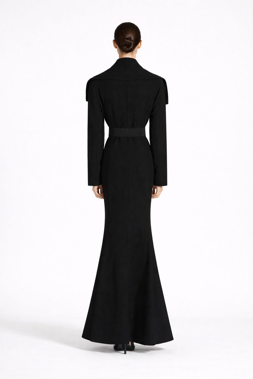long sleeve mermaid dress with statement buckle belt – CORSET