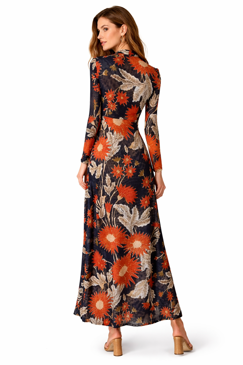 Floral Twist-Front Maxi Dress – NOCTURNE