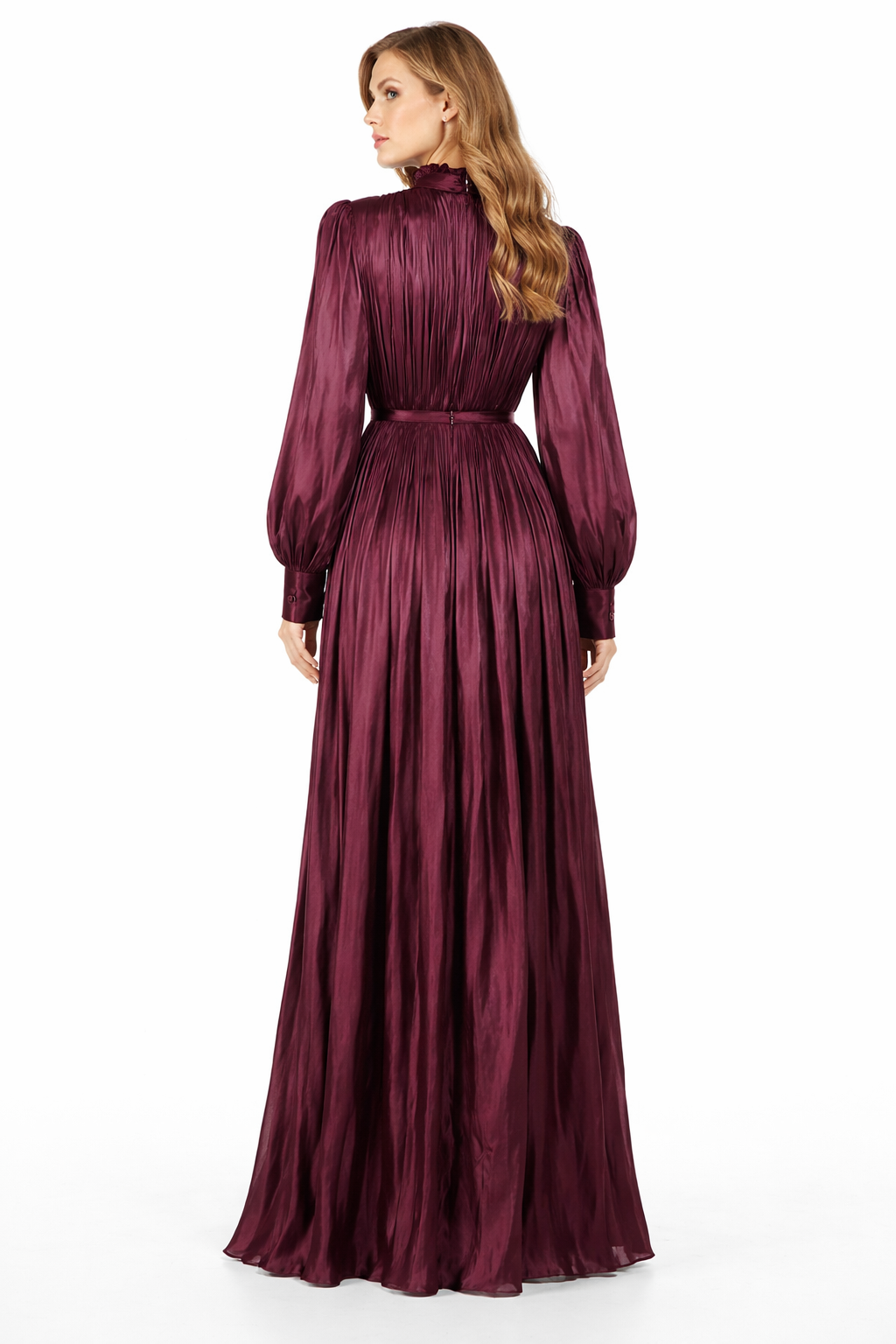 draped cross-front chiffon maxi dress with neck tie – AMARIS