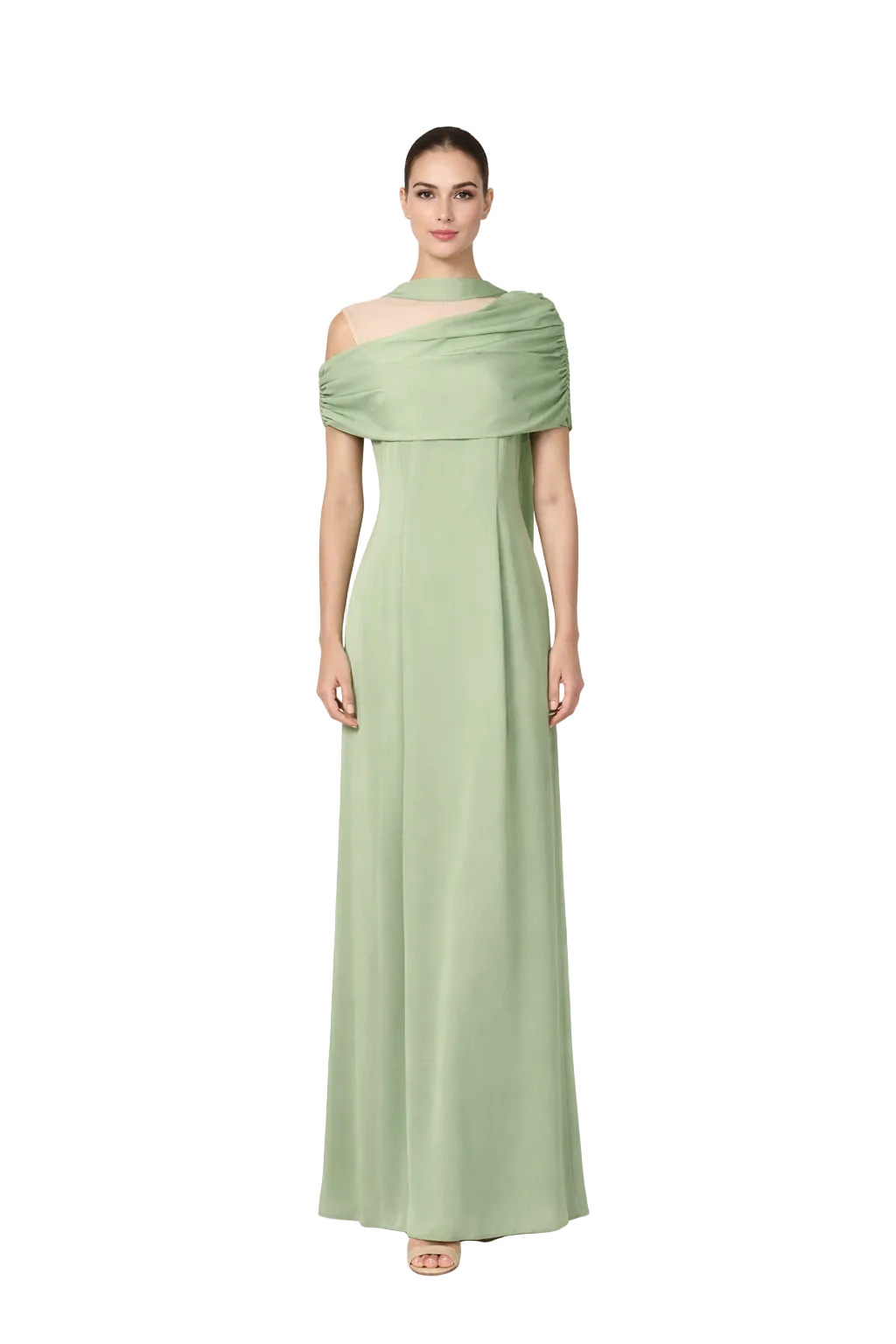 off-shoulder draped neckline maxi dress – BUTTER