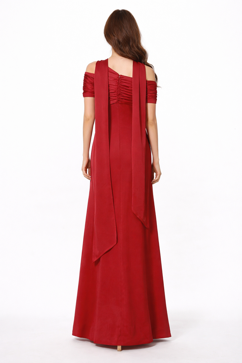 off-shoulder draped neckline maxi dress – BUTTER
