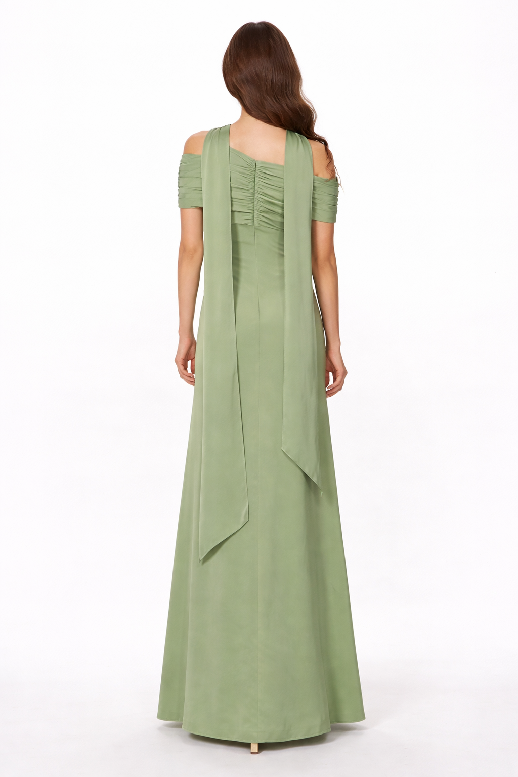 off-shoulder draped neckline maxi dress – BUTTER