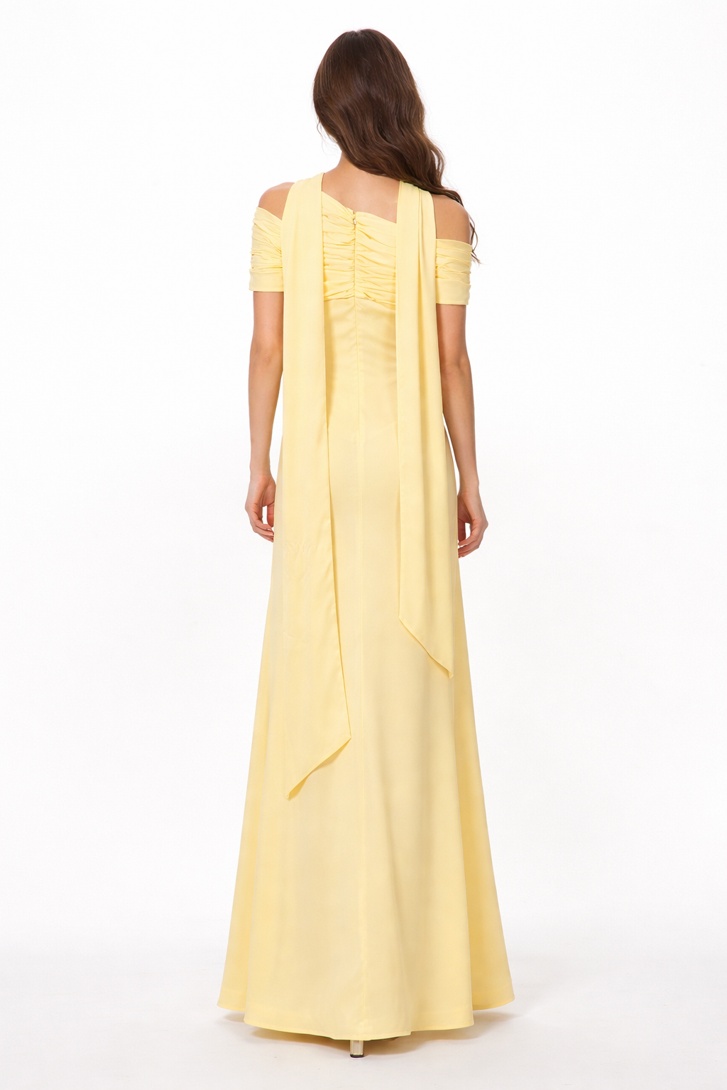 off-shoulder draped neckline maxi dress – BUTTER