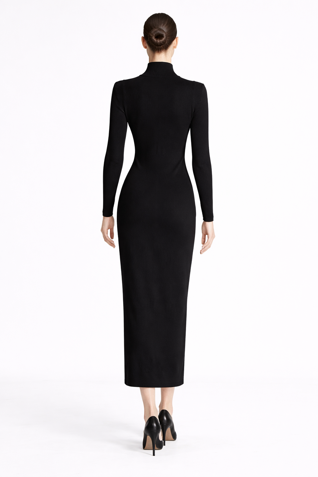 high neck buckle detail bodycon maxi dress – EDGE