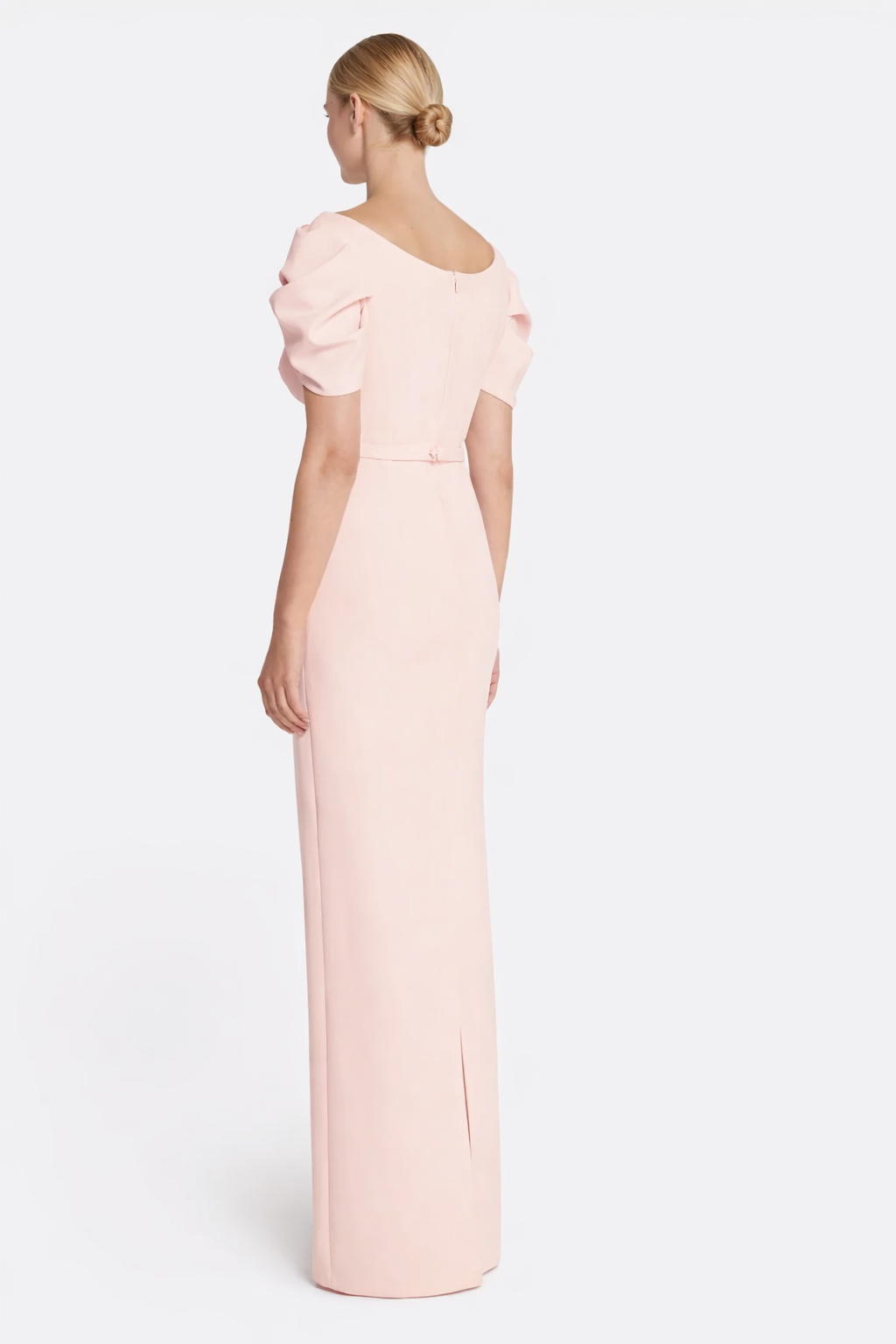 scoop neck puff sleeve column maxi dress – GRACE