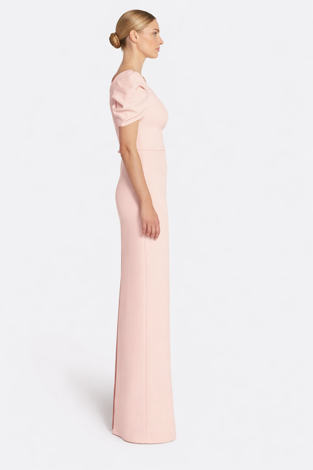 scoop neck puff sleeve column maxi dress – GRACE