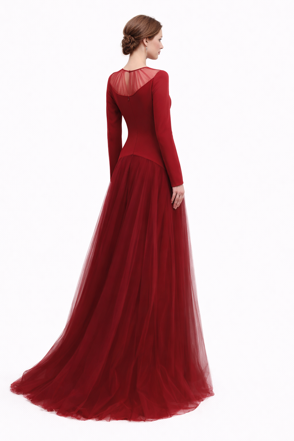 illusion neckline embroidered ball gown – ROYALE