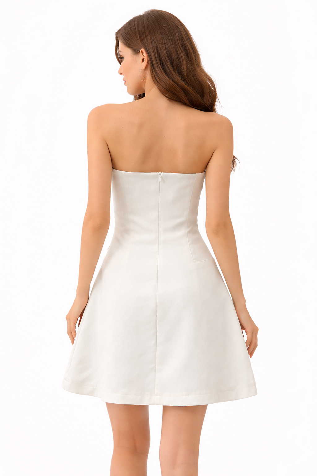 strapless embellished mini dress with crystal neckline – ABDALLUH