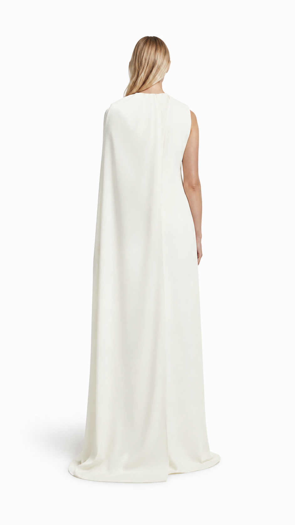 sleeveless cape gown with crystal neckline – IVORS