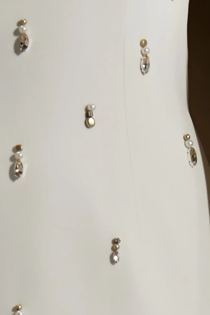 High-neck column gown with embellished cape – Zonia-1