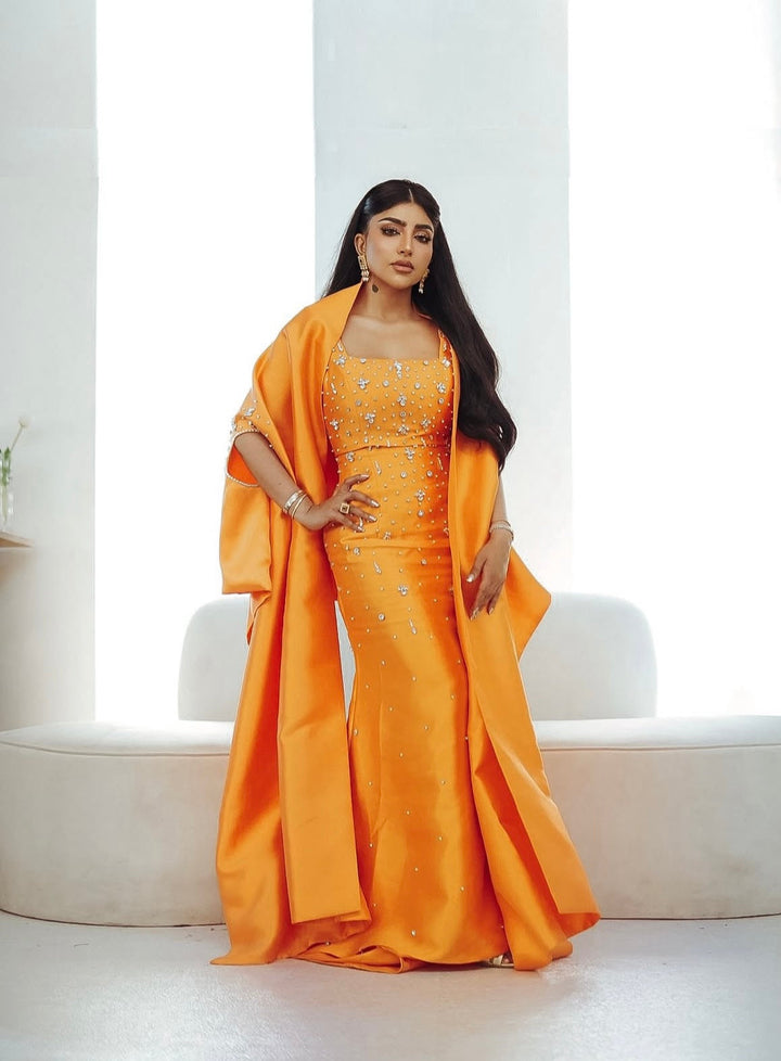 Beaded dress with maxi cape  - ODD-ALASII