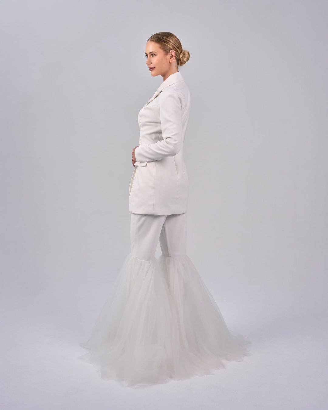 White blazer with bottom bell pants - ODD- DAHLIA SET