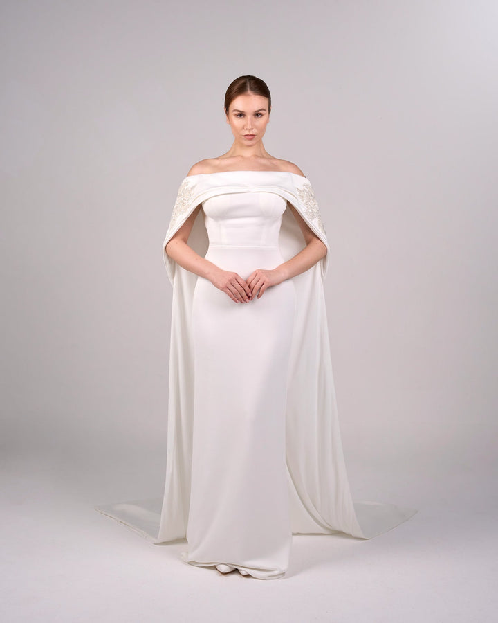 ODD-Strapless Sequined dress with a long train