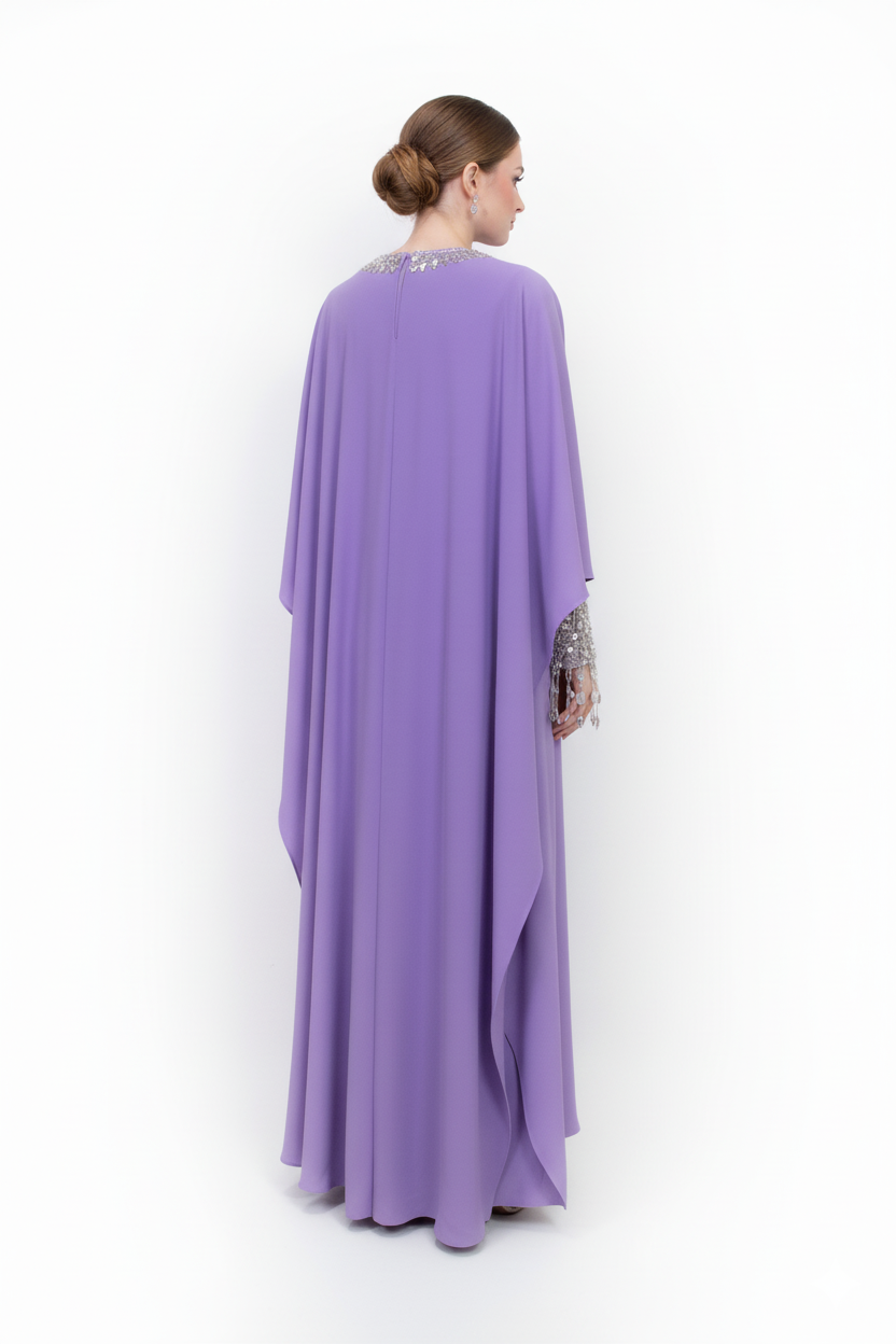 embellished lilac kaftan with crystal cuffs – ODD- ALYANA