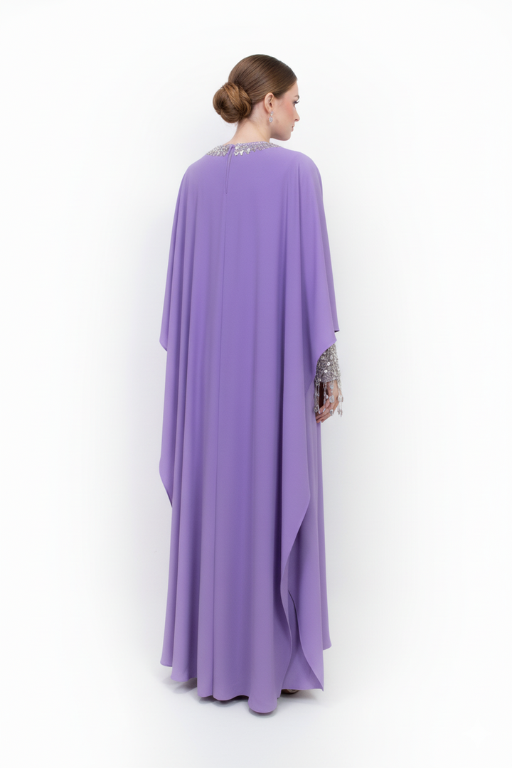 embellished lilac kaftan with crystal cuffs – ODD- ALYANA