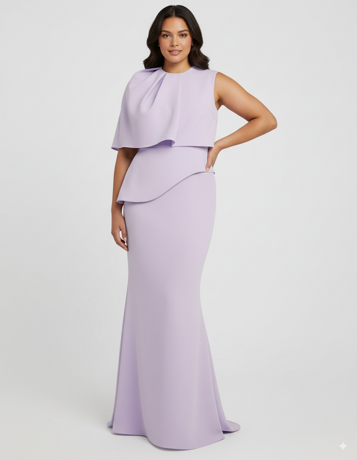 One shoulder column dress with attractive details - Olivia-1