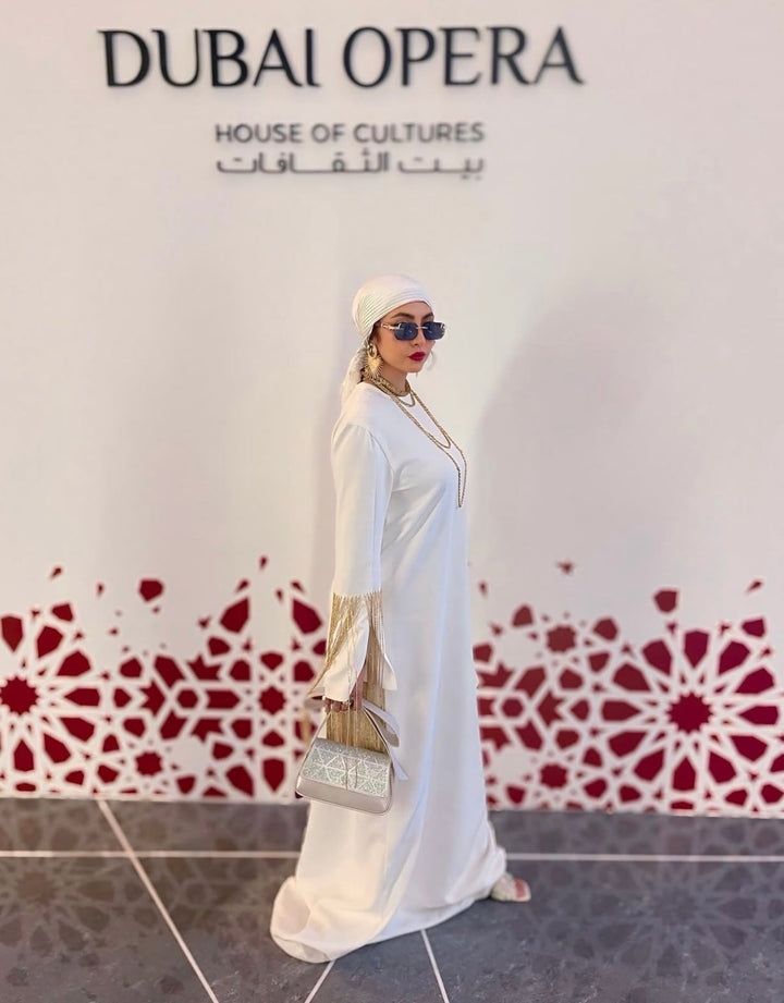 Loose dress with beaded sleeves - ODD-Zaydin