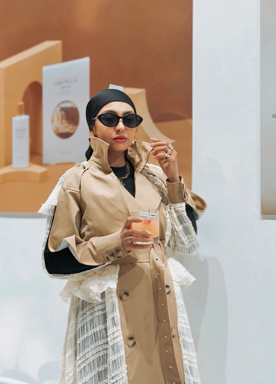 belted trench coat with pleated maxi skirt - ODD- Jayah