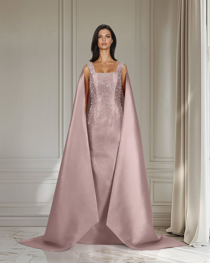Beaded dress with maxi cape  - ODD-ALASII