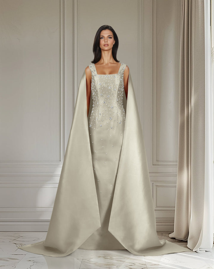 Beaded dress with maxi cape  - ODD-ALASII