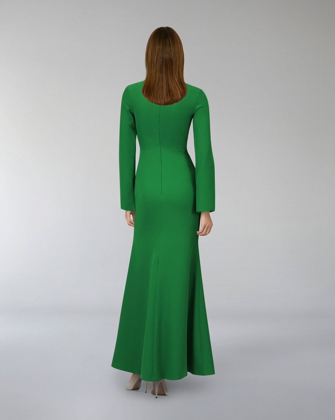 Buttoned long sleeve dress with side slit - ODD-POONY