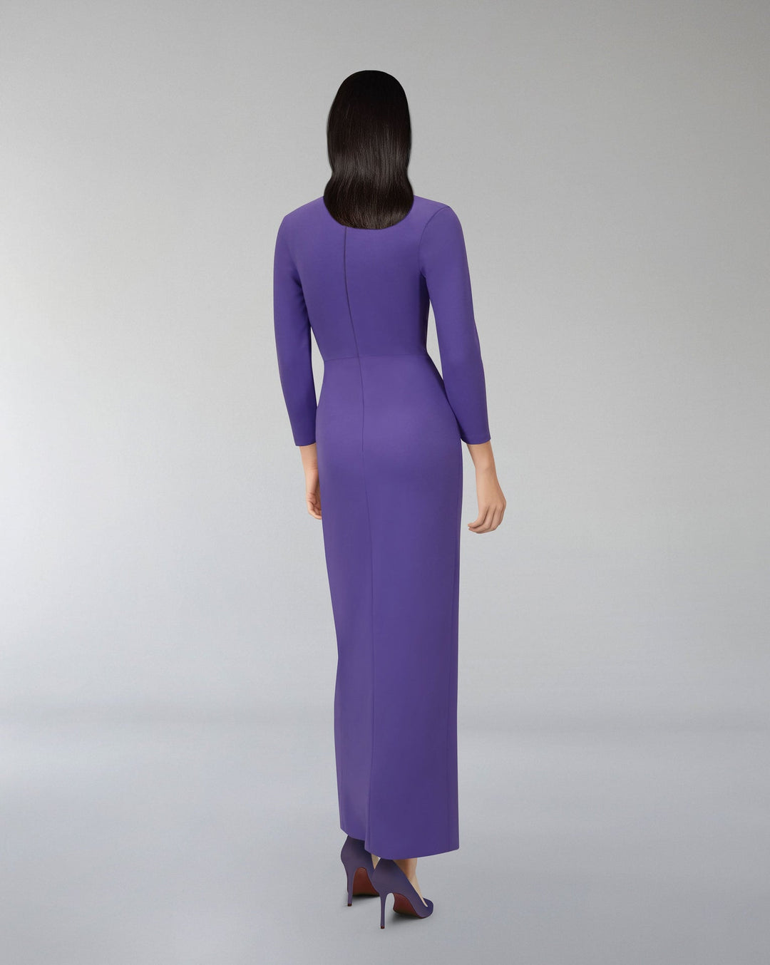 Asymmetrically draped dress with front slit - ODD-KEVEY