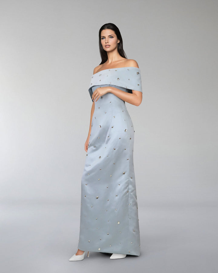 strapless beaded dress with little tail ODD-Luraal