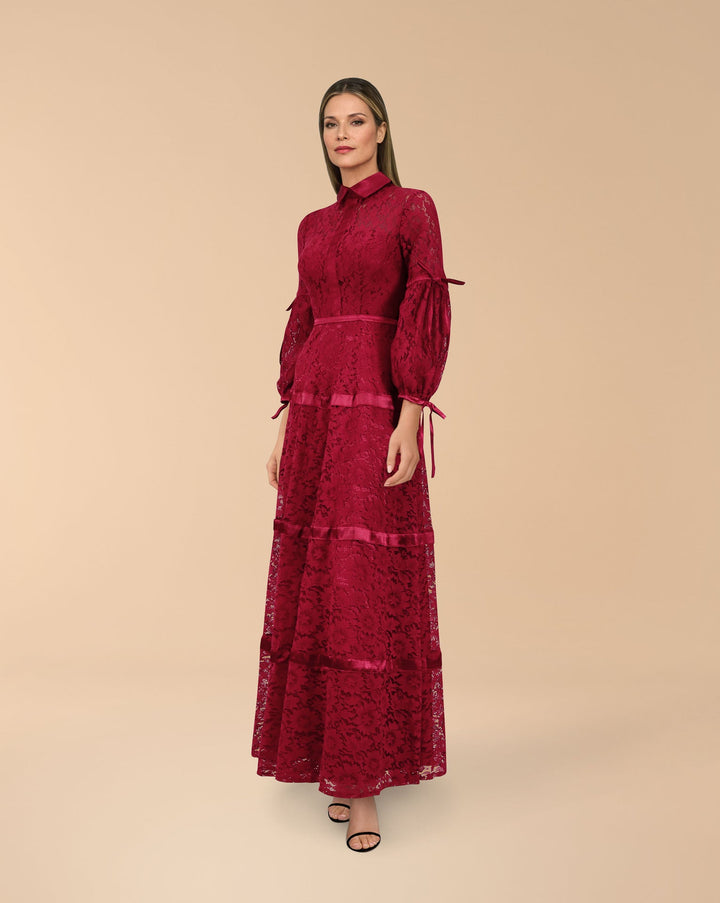 ODD- Lace dress with satin strips - THURAYYA