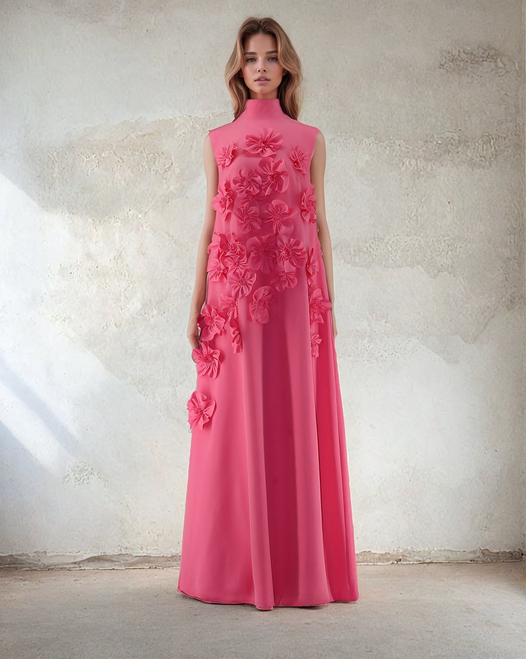 sleeveless lose fitted dress with flowers  - ODD-Notte