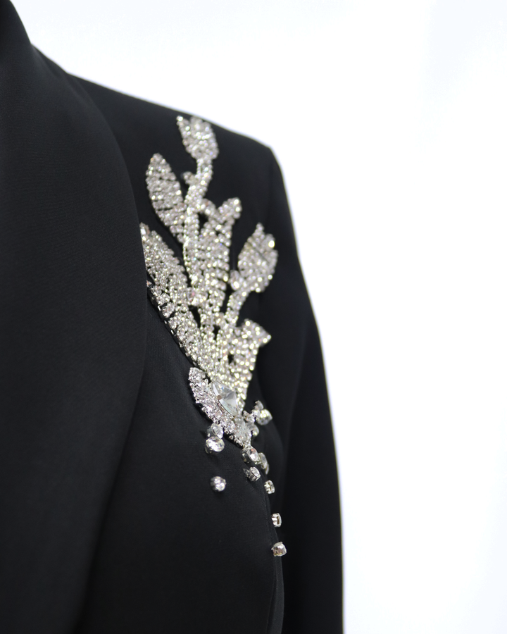 ODD-Beaded blazer black dress-Stockard