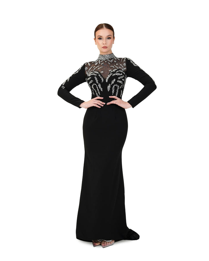 Sequined column dress with sweetheart neckline - ODD- ROTHAN