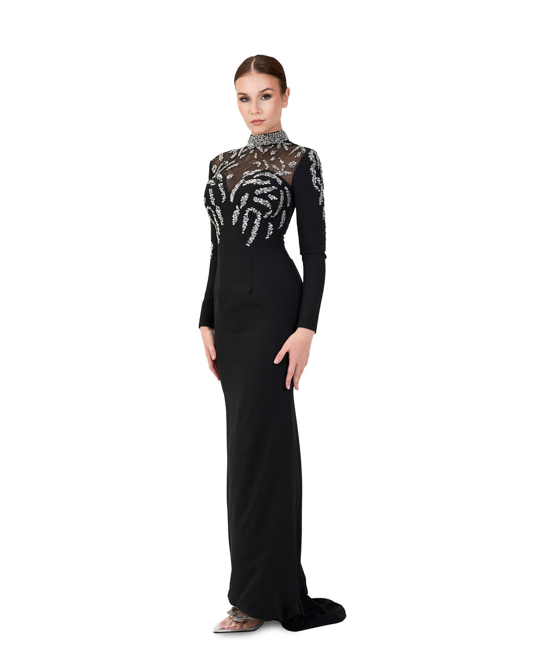 Sequined column dress with sweetheart neckline - ODD- ROTHAN