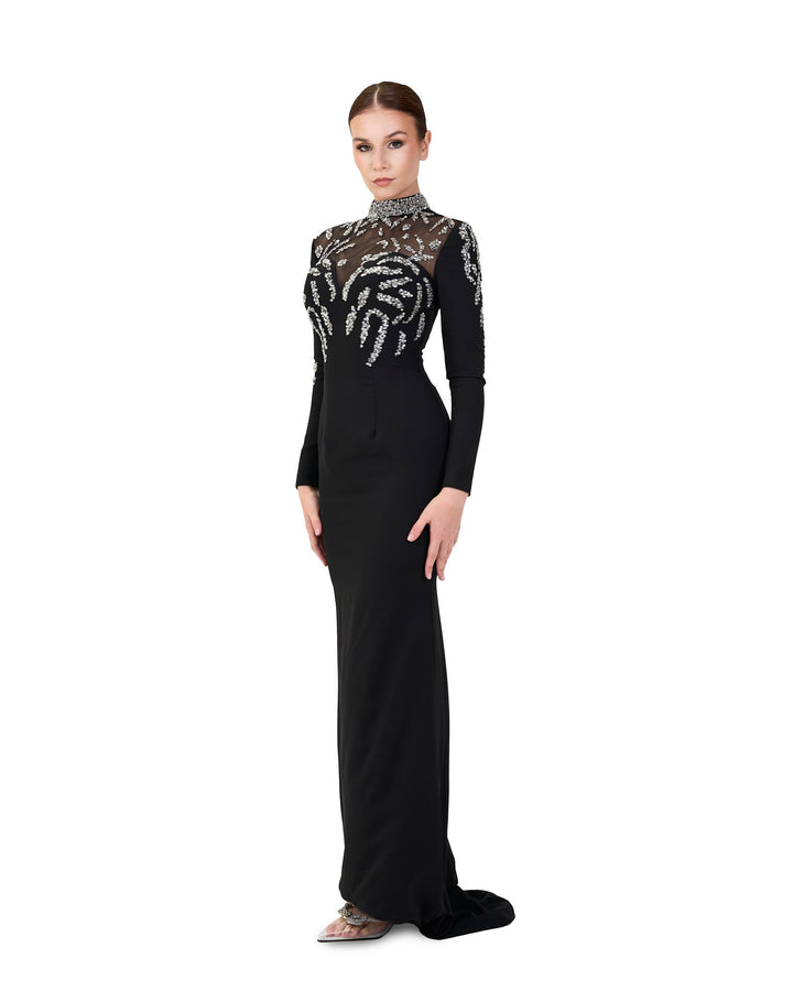 Sequined column dress with sweetheart neckline - ODD- ROTHAN