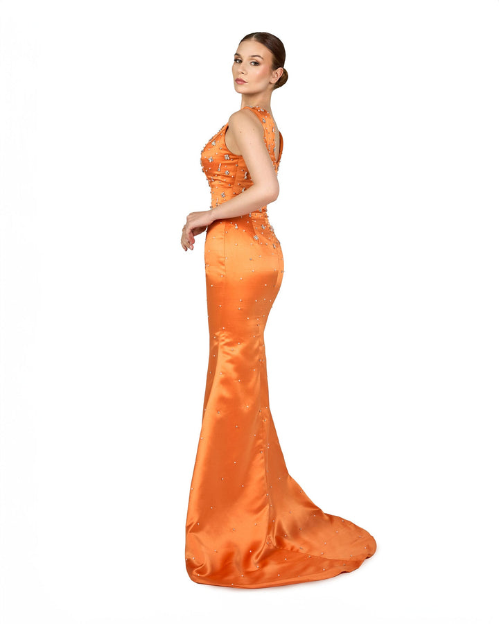 Beaded dress with maxi cape  - ODD-ALASII