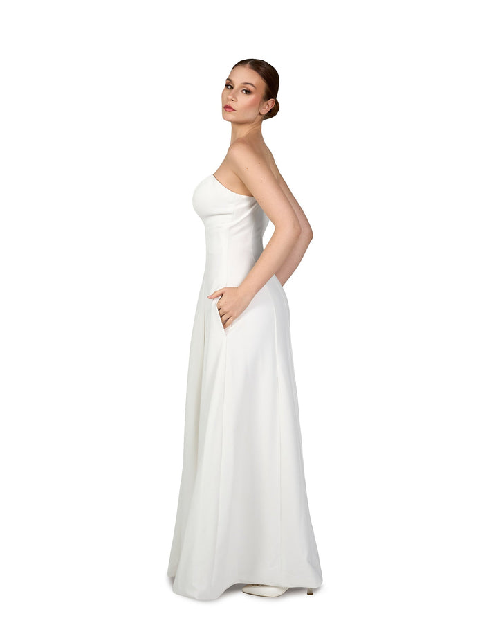 Hearted neckline dress with maxi cape-ODD-Sulaaf