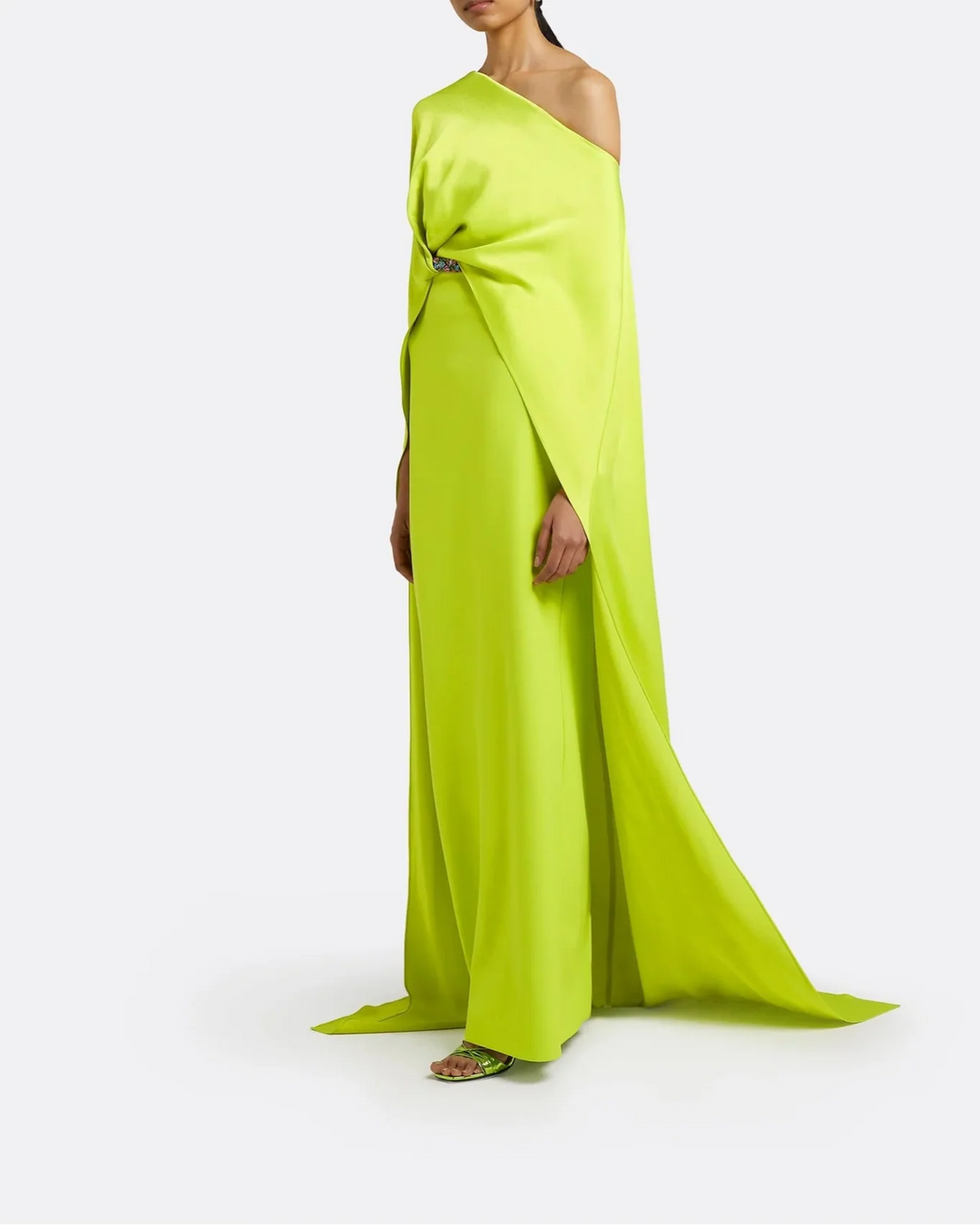 One-shoulder column dress with draped cape - Sarah-1