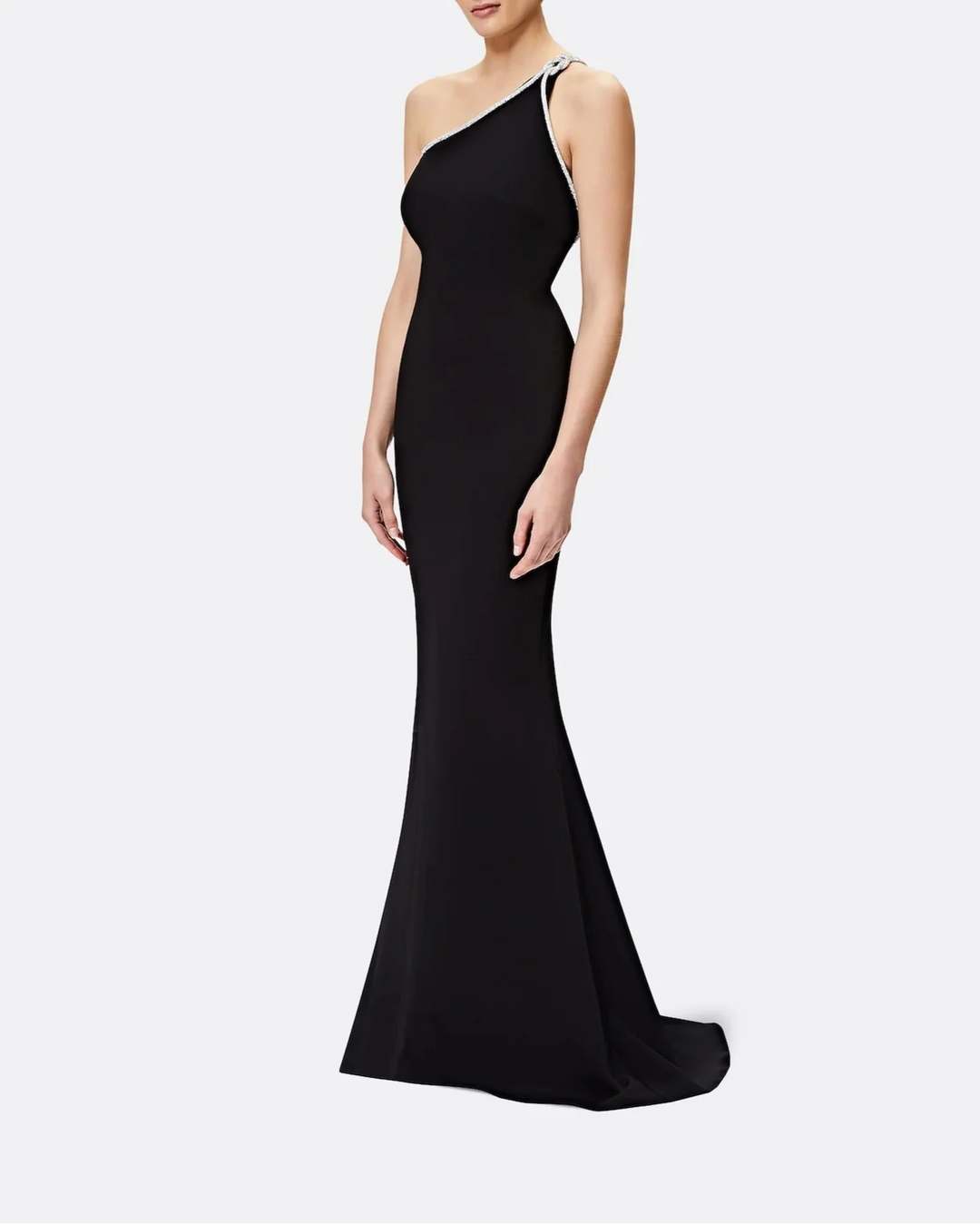 One-shoulder fitted dress with crystal embellishment - Daisy