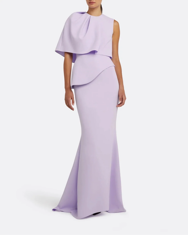 One shoulder column dress with attractive details - Olivia-1