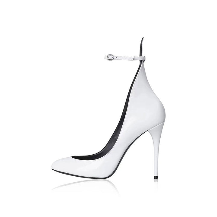 Dalmatian Print Ankle-Strap Stiletto Heels – MONO