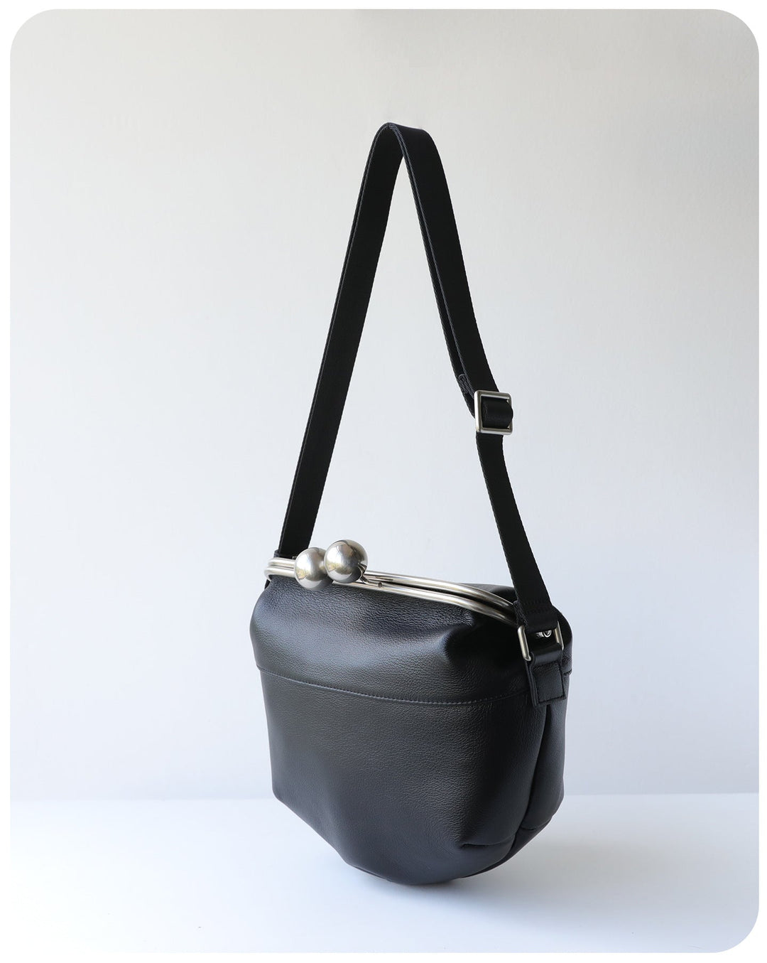 mini leather crossbody bag with metal frame clasp – YOUSF