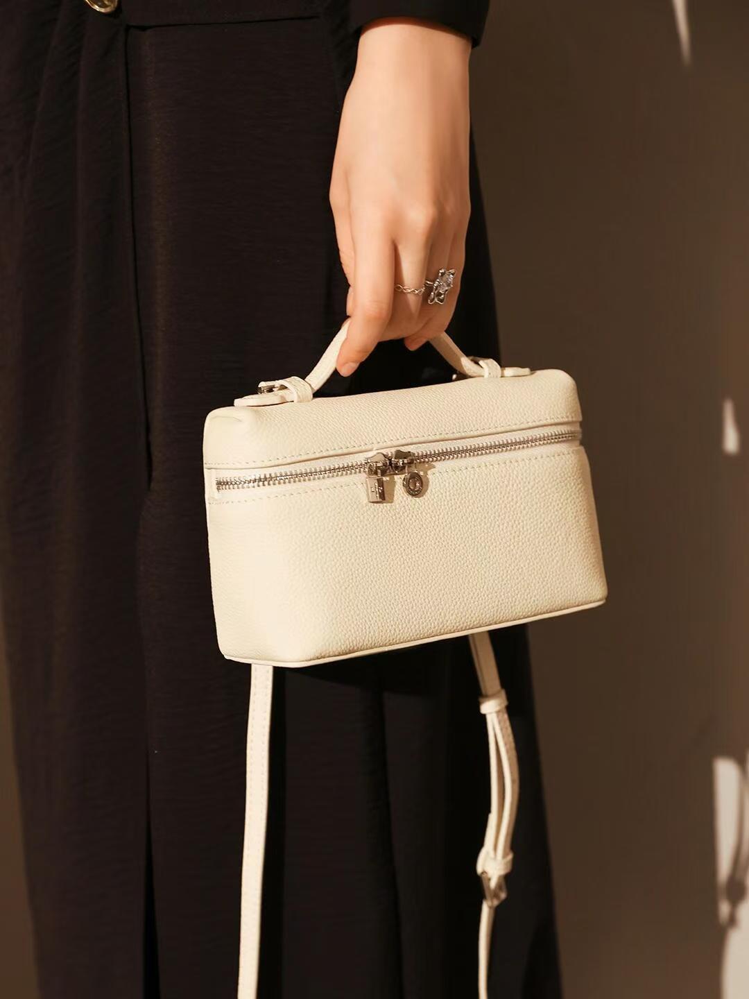 textured leather crossbody with top handle - ARYA